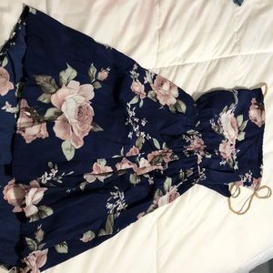 Blue with flower detail dress